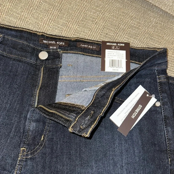 NWT Michael Kors Men’s Jeans Parker Slim Fit Stretch Weston 34/32 MSRP $98 - Picture 5 of 8